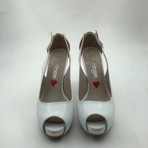 Handmade White Leather High Heel Shoes - Elegant and Unique